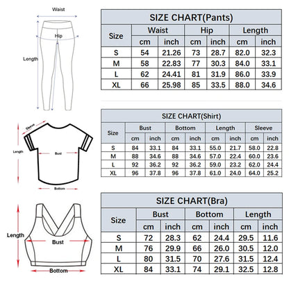 3Pcs Fitness Yoga Set Women Workout Athletic Clothing Long Sleeve Shirt Gym Bras High Waist Leggings Tights-Fitting Sportswear.