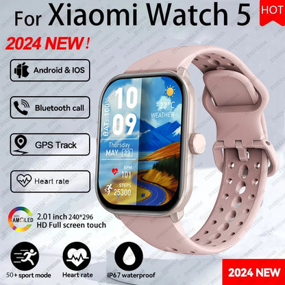 For Xiaomi Watch 5 Global Version Men Women HD AMOLED Display Heart Rate Bluetooth Call GPS Track Waterproof Sports Smart Watch