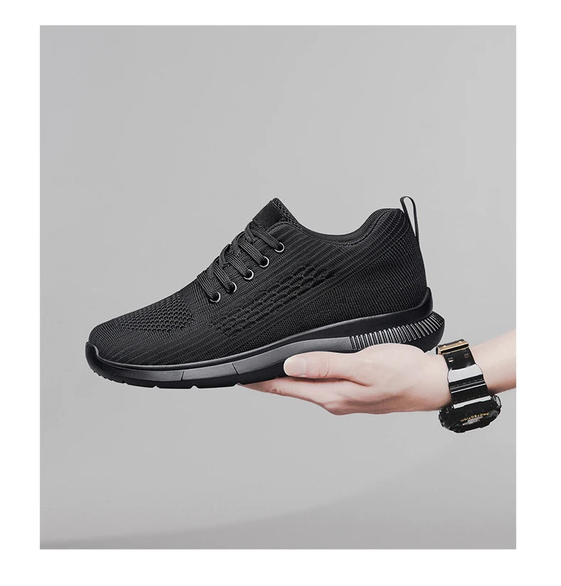 Men Big Size 37-47 Breathable Mesh Elevator Sport Shoes Soft Comfortable 6cm Hidden Heels Height Increasing Sneakes Lift Casual.