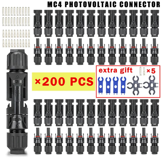 10/20/50/100/300/400PCS Photovoltaic Solar Connector Kit Plug 1000V 30A connectors for solar panels PV/MC Cable 2.5/4/6mm²