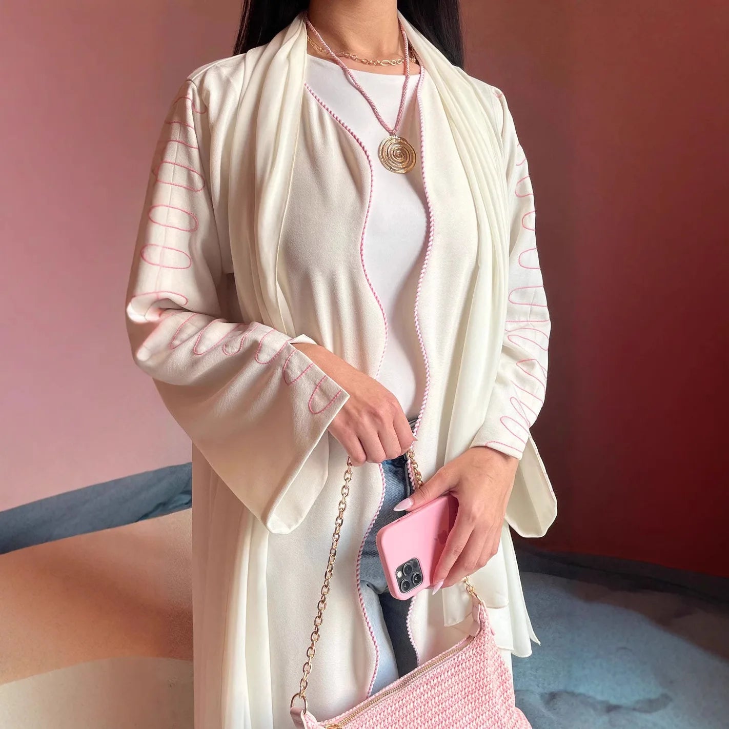 Luxury Embroidery Muslim Abaya Wave Kimono Dubai Islam Muslim Dress Women Kebaya Kaftan Cardigan Robe Musulmane Caftan Marocain.