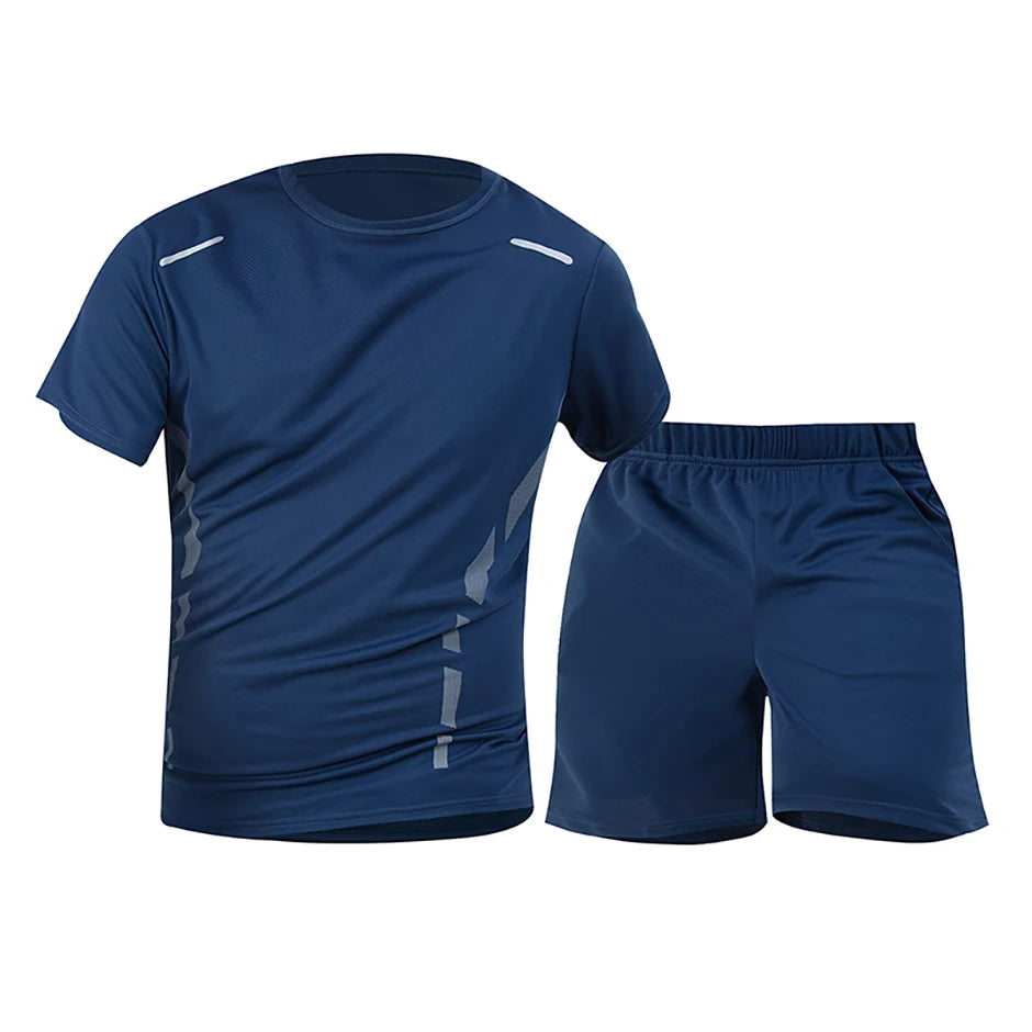 1/2/4 Piece Men's Quick Drying Sports Suit Casual Breathable Short Sleeved T-shirt Pocket Versatile Shorts For Teenagers To Wear.