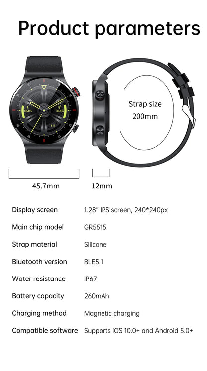 2025 NFC Bluetooth Call Smart Watch Men Full Screen GPS Sports Bracelet Waterproof ECG Health Monitor SmartWatch for IOS Android