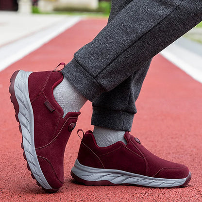 Mens Walking Shoes Leather Anti Slip Wear-resistant Autumn Fashion High-quality Soft Sole Comfortable Casual Flat Sneakers Man.