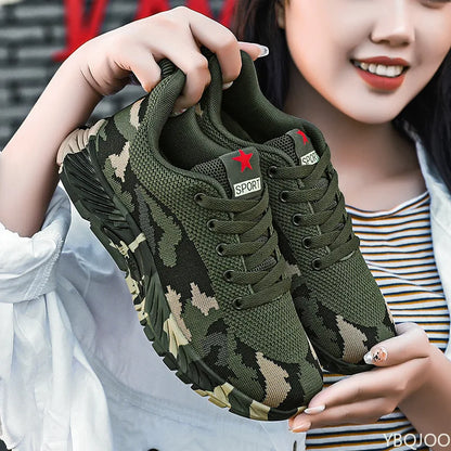 Mesh Camouflage Sportschuhe Herren Langlebige Freizeitschuhe Herren Anti Slip Tennis Outdoor Wandern Leichte Flache Schuhe Sneakers