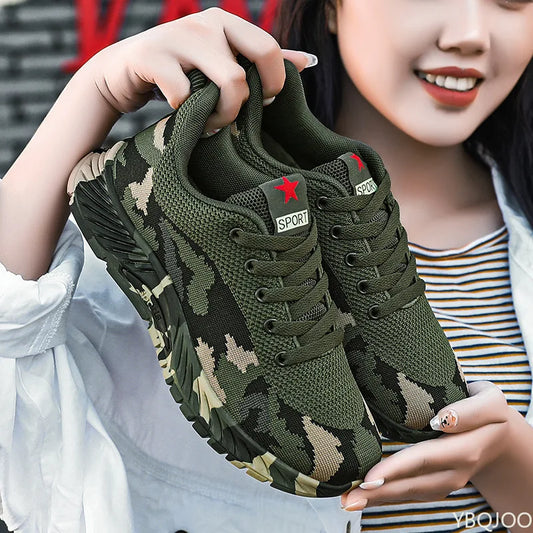 Mesh Camouflage Sportschuhe Herren Langlebige Freizeitschuhe Herren Anti Slip Tennis Outdoor Wandern Leichte Flache Schuhe Sneakers