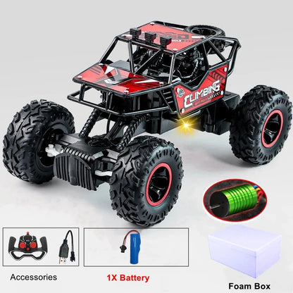 Remote Control Truck Car All Terrain Off Road Alloy RC Cars Buggy Drift Racing Toy Rechargeable Sturdy Gift for Kids Boys.