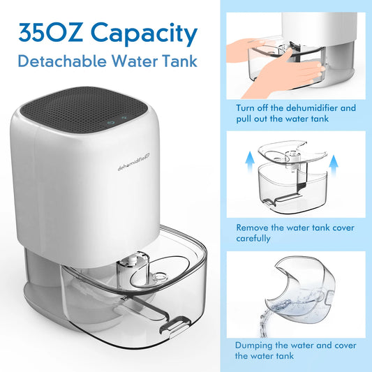 1000ML Air Dehumidifier for Bedroom Home Appliances with Air Filter  280 sq. ft Mini Portable Utral Quiet Auto Shut Off  Closet.