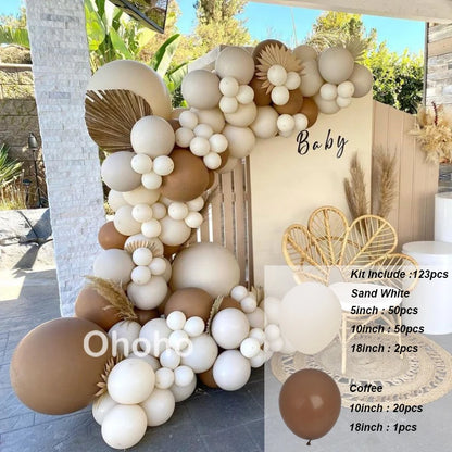 Kaffeebraun Beige Ballon Girlande Bogen Kit Oh Babyparty Dekoration Rustikale Hochzeit Kindergeburtstag Party Taufe Taufe