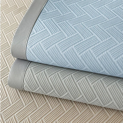 Luxury Summer Carbon Cooling Mat Set Solid Color Queen King Size Bed Mattress and Pillow Case Machine Washable Soft Folding Mat.
