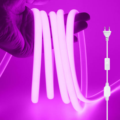 220V COB LED Light Strip Waterproof With EU Plug Red/Blue/Pink/Green Home Outdoor Garden Lighting Flex Silicone Tube Neon Lamp