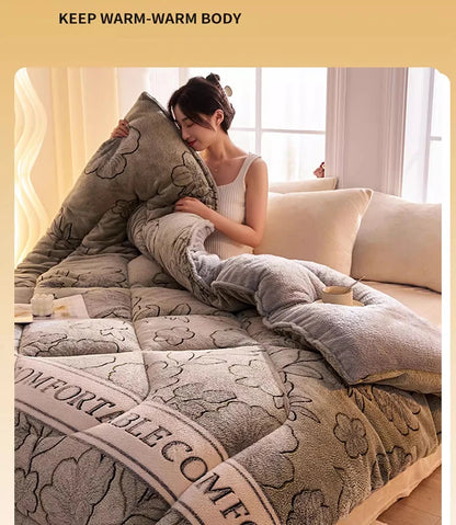 Lamb fleece  - et winter super warm quilt autumn spring bedding milk fleece comforter 5kg thickened dormitory single double.