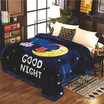 Double layer thickened to 6kg blanket quilt autumn and winter warm fleece wedding blanket cushion bedding