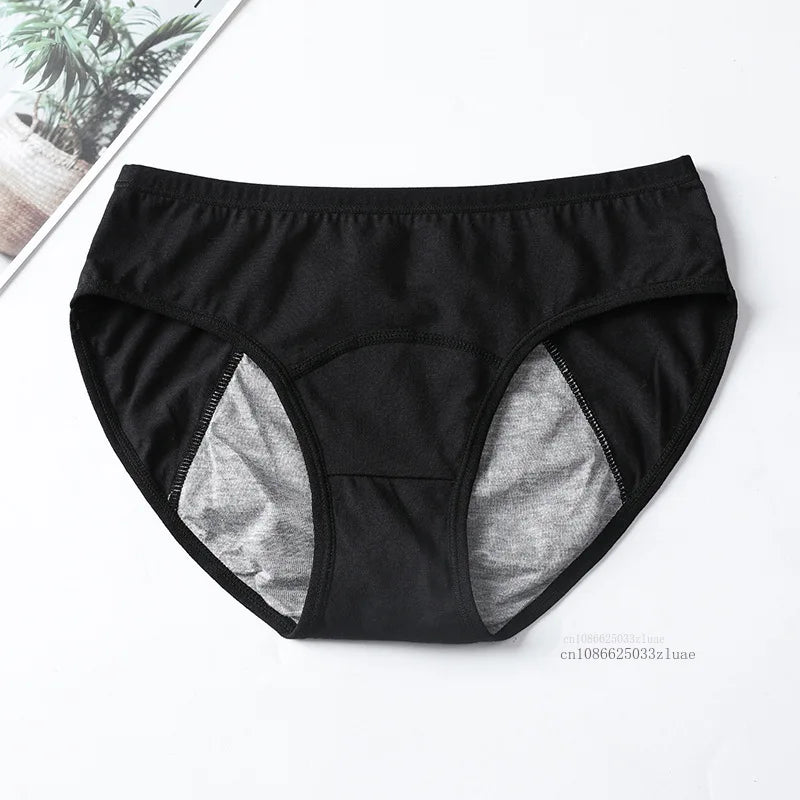 Menstrual Panties Leakproof Ladies Menstrual Pants Women's Cotton Briefs Teenager Student Mid Waist Panties for Menstruation