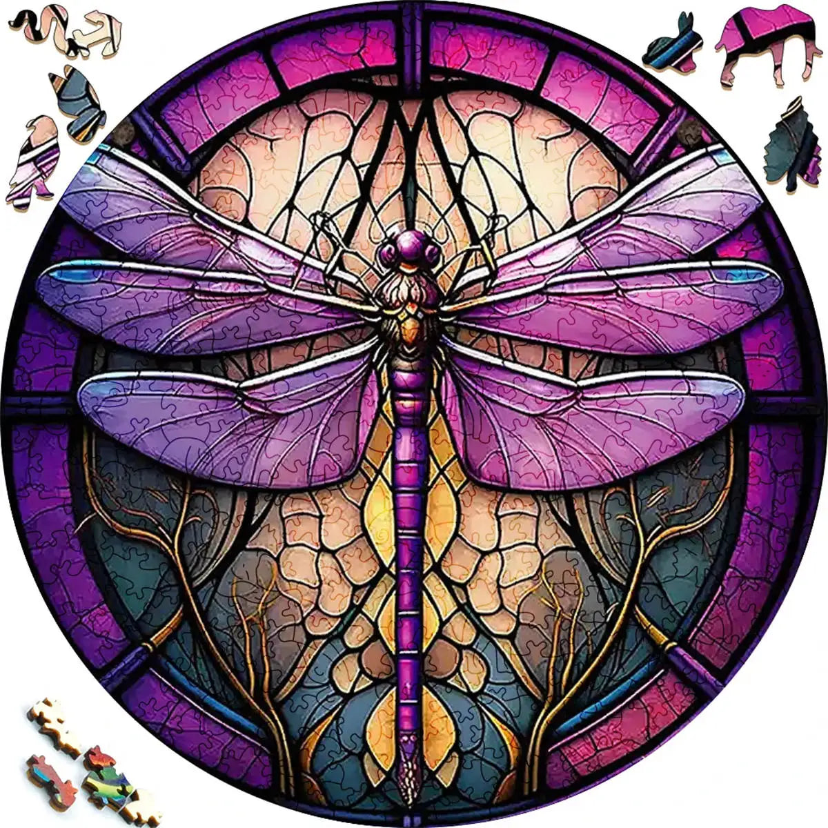 Giraffe Wooden Animal Puzzle Medium Difficulty Wood Jigsaws for Kids Adults Dragonfly Jigsaw Interesting Intelligent Toys.