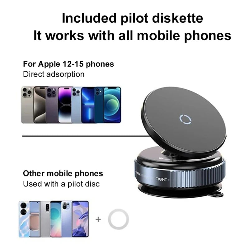 Xiaomi Magsafe Car Phone Holder Suction Cup Vacuum Magnetic Phone Stand 360° rotatable and Foldable Suction Cup Phone Holder.