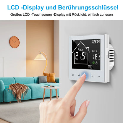 CONENTOOL WiFi Electric Thermostat 16A Floor Heating Smart Home with Alexa Tuya Google Digital Temperature Controller App Remote.