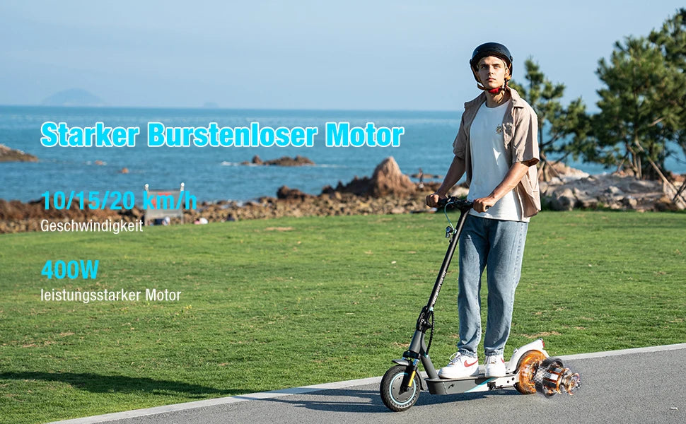 RCB EV10K PRO ABE Electric Scooter, App Control, 10'' Foldable 400W Electric Scooter Adults, E-Scooter with Dual shock absorbers.