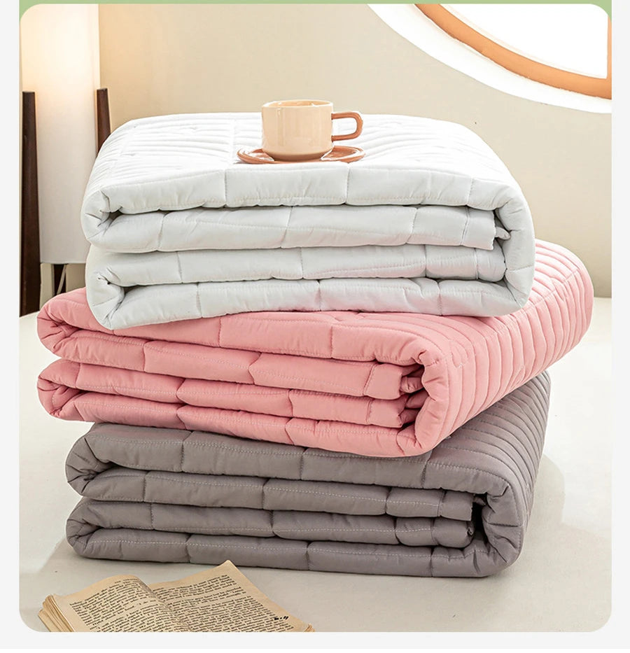 Washed cotton quilted thicken mattress pink romance heart sleeping mat 150cm bed sheet bed protection pad queen king size.
