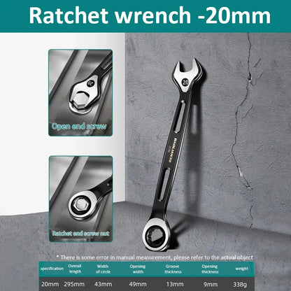 1PC 6-22mm Kombination Ratsche Dual-zweck Schlüssel Metric Universal Spanner arbeitssparende Anti Slip reparatur Werkzeug Hand Werkzeug
