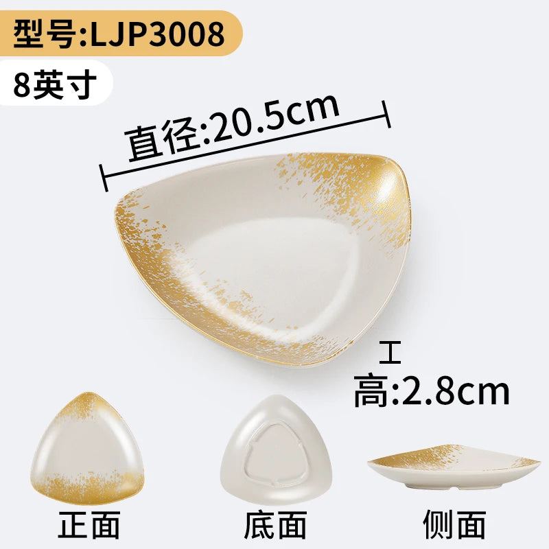 1Pc Thickened Melamine Tableware Not Easily Broken Plastic Barbecue Plate Merchant Dining Plate Household Kitchen Accessories