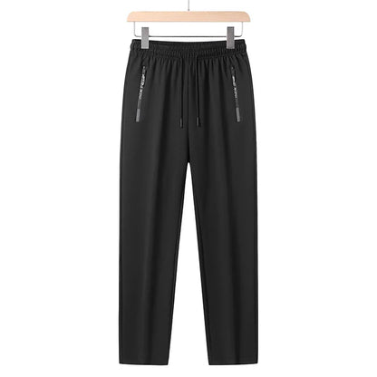 Summer Big Size Men's Pant Drawstring Stretch Sport Jogger Trouser Male Plus Large Fit Zip Pocket 4XL 5XL 6XL 7XL 8XL Grey Black.