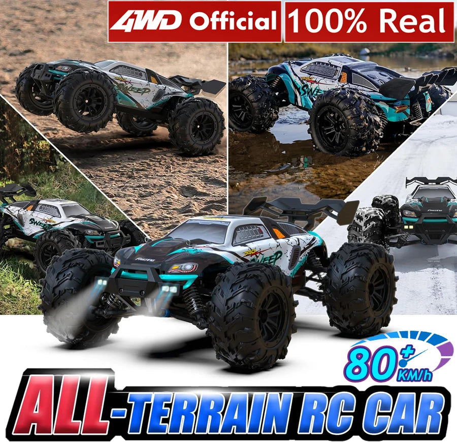 4WD Remote Control Car Off Road 4x4 RC High Speed Buggy Truck Super Brushless 50 or 80KM/H Fast Drift Racing Toy Kids Adults.