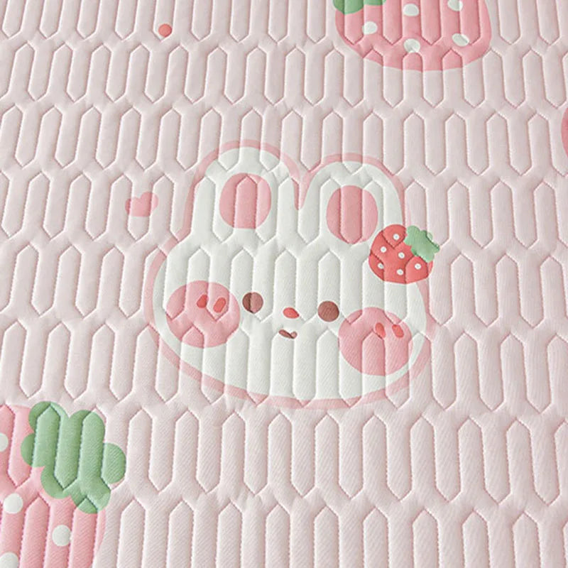Cartoon Cute Pattern Cooling Fitted Sheet Single Natural latex fabric Soft cushion for Bedding Slow rebound Non-Slip Mattress.