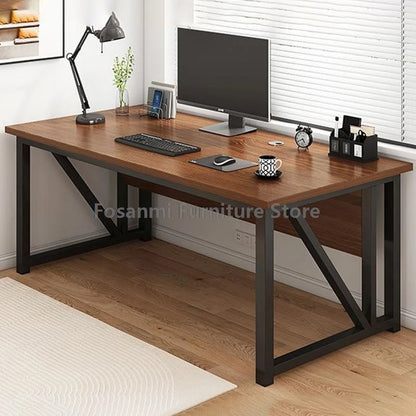 Robuster Büroschreibtisch im Industriestil mit Stahlrahmen, 39 x 23 Zoll, breiter Tisch für das Schreiben von Gaming, moderne Arbeits-Computertische