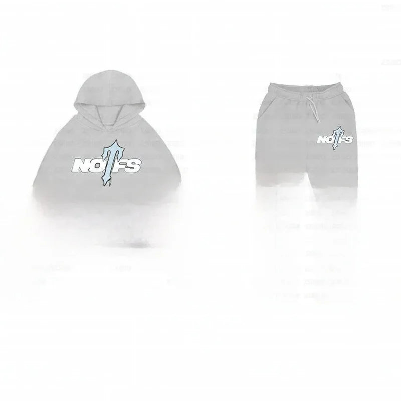 Streetwear Sportswear Set NOFS Printed Loose Hoodie Sweatshirt Men Women Casual Pants Autumn Winter Fashion Outfit