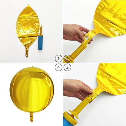 20/10/5Pcs 4D Runde Folienballons 10/18/22 zoll Metall Rose Gold Silber 4D Folienballons Helium Luft Globos Geburtstag Hochzeit Dekor.