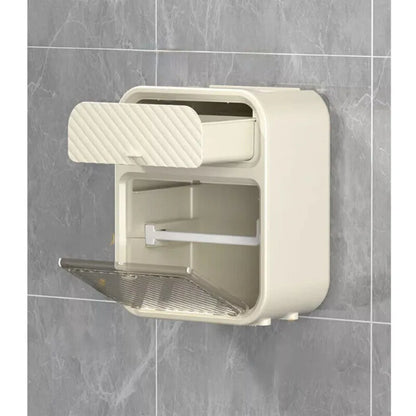 Doppelschichtiger Toilettenpapierhalter zur Wandmontage, ohne Bohren, für Badezimmer, Seidenrollenspender, Aufbewahrungsbox, Badezimmerzubehör