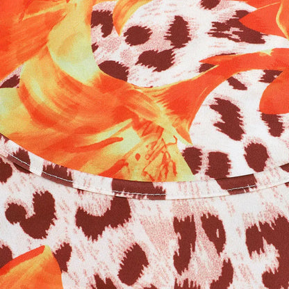 Neue frauen Kleider Sommer Sexy Backless Print Leopard V-ausschnitt Kleid Streetwear Fashion Halter Lace-up Weibliche Kleider Kleidung