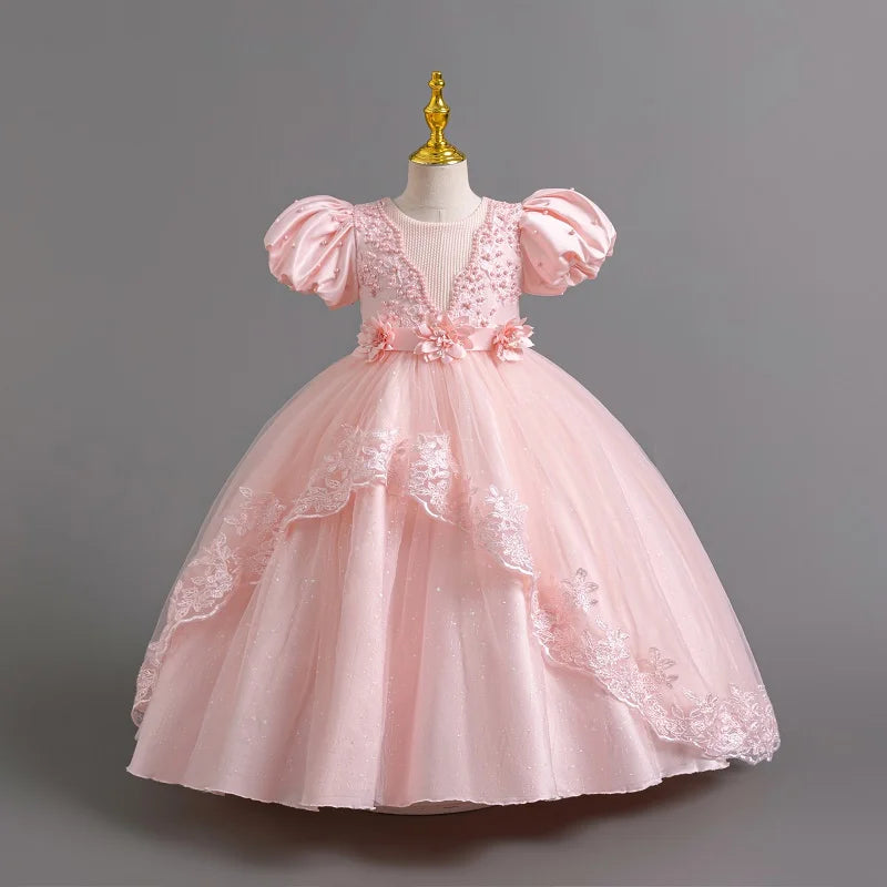 Neue wunderschöne Mädchen Party kleid Eröffnungs feier Kleidung Halloween Performance Tanz Prinzessin Rock 4-12t Weihnachts kleid
