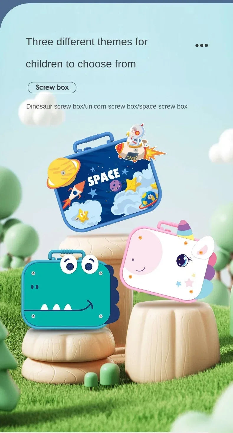 Children Toys Tool Set Electric Drill Screw Nut 3D Puzzle Toys Pretend Play Repair Tool Box Drilling Assembly Educational Toys.