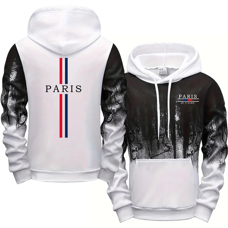 Paris Fashion Tracksuit Hooded Sweatshirt Sweatpants City Vibe Hoodies 2 Piece Set Autumn Winter Men's Daily Casual Sport Outfit