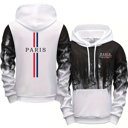 Paris Fashion Tracksuit Hooded Sweatshirt Sweatpants City Vibe Hoodies 2 Piece Set Autumn Winter Men's Daily Casual Sport Outfit