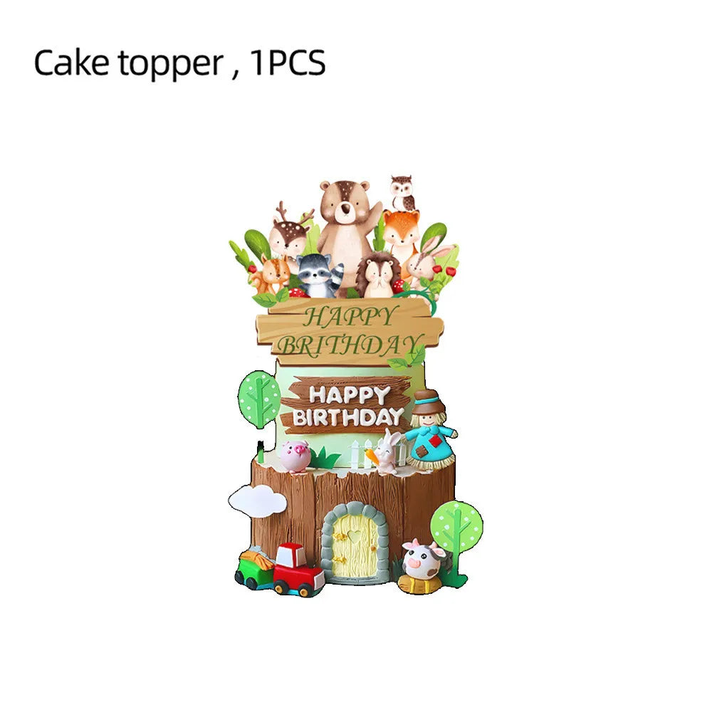 Woodland Tier Dschungel Wald DIY Party Dekoration Teller Tasse Tischdecke Geburtstag Party Baby Dusche Kinder Geburtstag Party Supplies