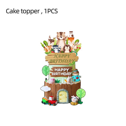 Woodland Tier Dschungel Wald DIY Party Dekoration Teller Tasse Tischdecke Geburtstag Party Baby Dusche Kinder Geburtstag Party Supplies