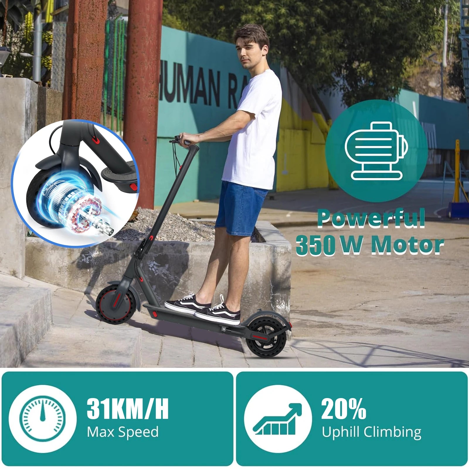 2025 JUICEASE TX01 Electric Scooter 350W Motor 36V 7.8Ah 25 KM Range 31KM/ 8.5 Inch Tires with APP Foldable Adult Kick I Scooter.