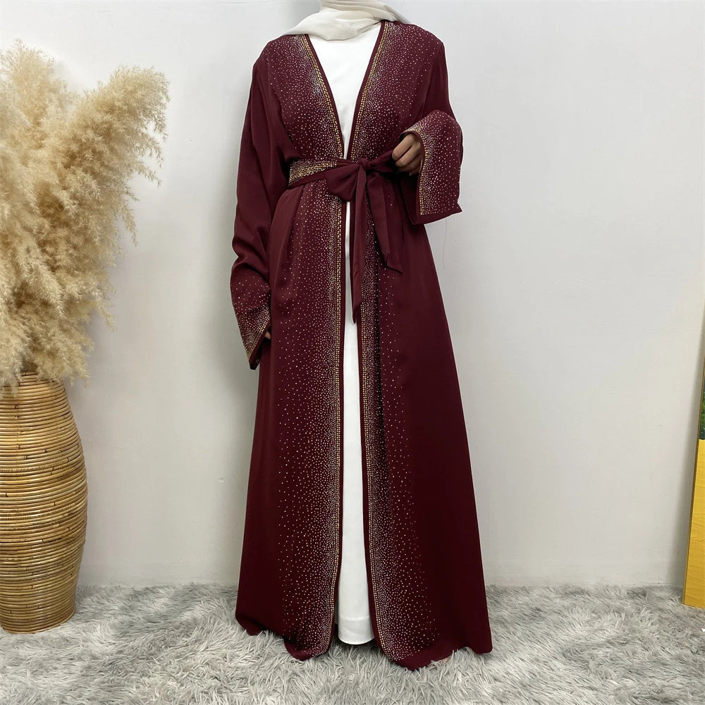 Ramadan Eid Dubai Open Black Muslim Kimono Abaya Damen Turkey Islam Abayas For Women Dress Kebaya Robe Femme Musulmane Kaftan