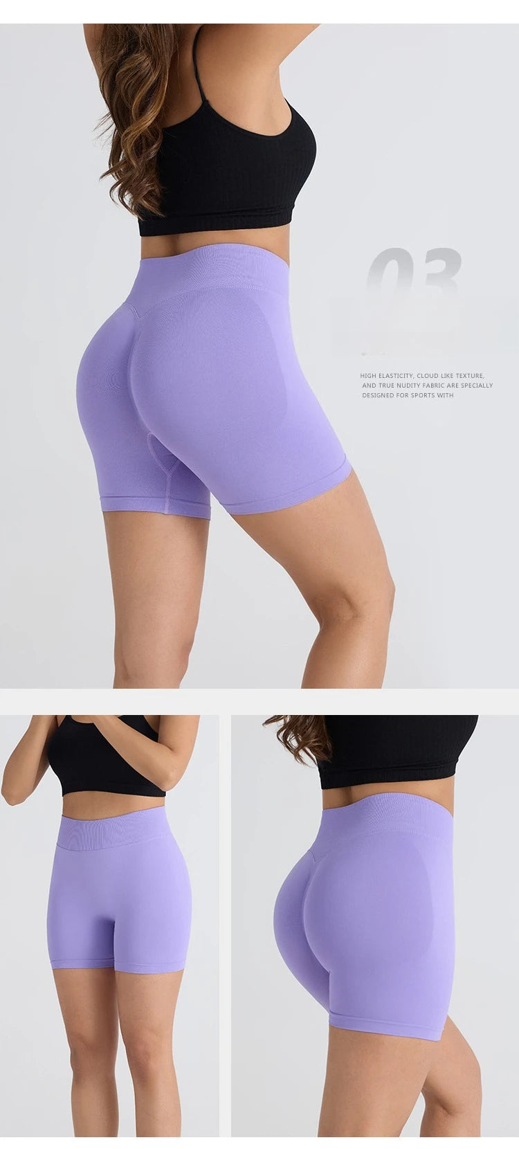 Seamless Workout Shorts Women High Waisted Hip Lifting Yoga Shorts for Women Quick Drying and Breathable Stretchy Cycling Shorts.