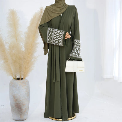 Ramadan Embroidery Muslim Modest Kimono Abaya Damen Dubai Luxury Islam Women Cardigan Dresses Kebaya Kaftan Robe Femme Musulman.