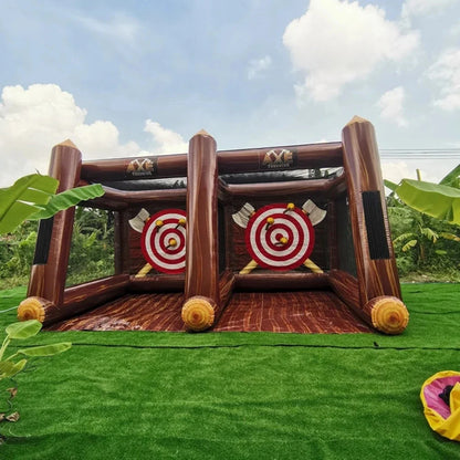 13-FT-Ziel zum Werfen aufblasbarer Axt (mit Gebläse und Schaumstoffachsen), Mietspiel für Kinder und Erwachsene in kommerzieller Qualität zum Werfen im Freien
