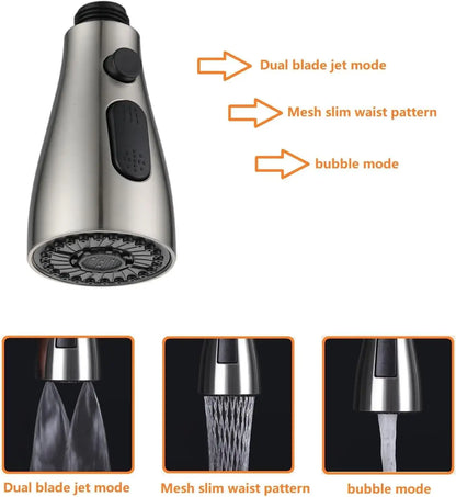 1PC Stainless steel Kitchen Pull Out Faucet Sprayer Nozzle 3 In 1 Universal Water Saving Bathroom Basin Sink Shower Spray Head