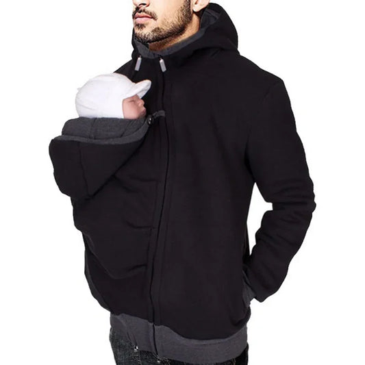 Autumn Winter Kangaroo Baby Carrier Hooded Hoodies Sweatshirt For Father Babywearing Jacket Multifunctional Kangaroo Clothes.
