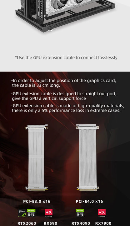 METALFISH ITX A4 Aluminum Open Frame Case, Vertical GPU, 240mm Cooler, Mini-ITX Compatible, DIY Gaming PC.