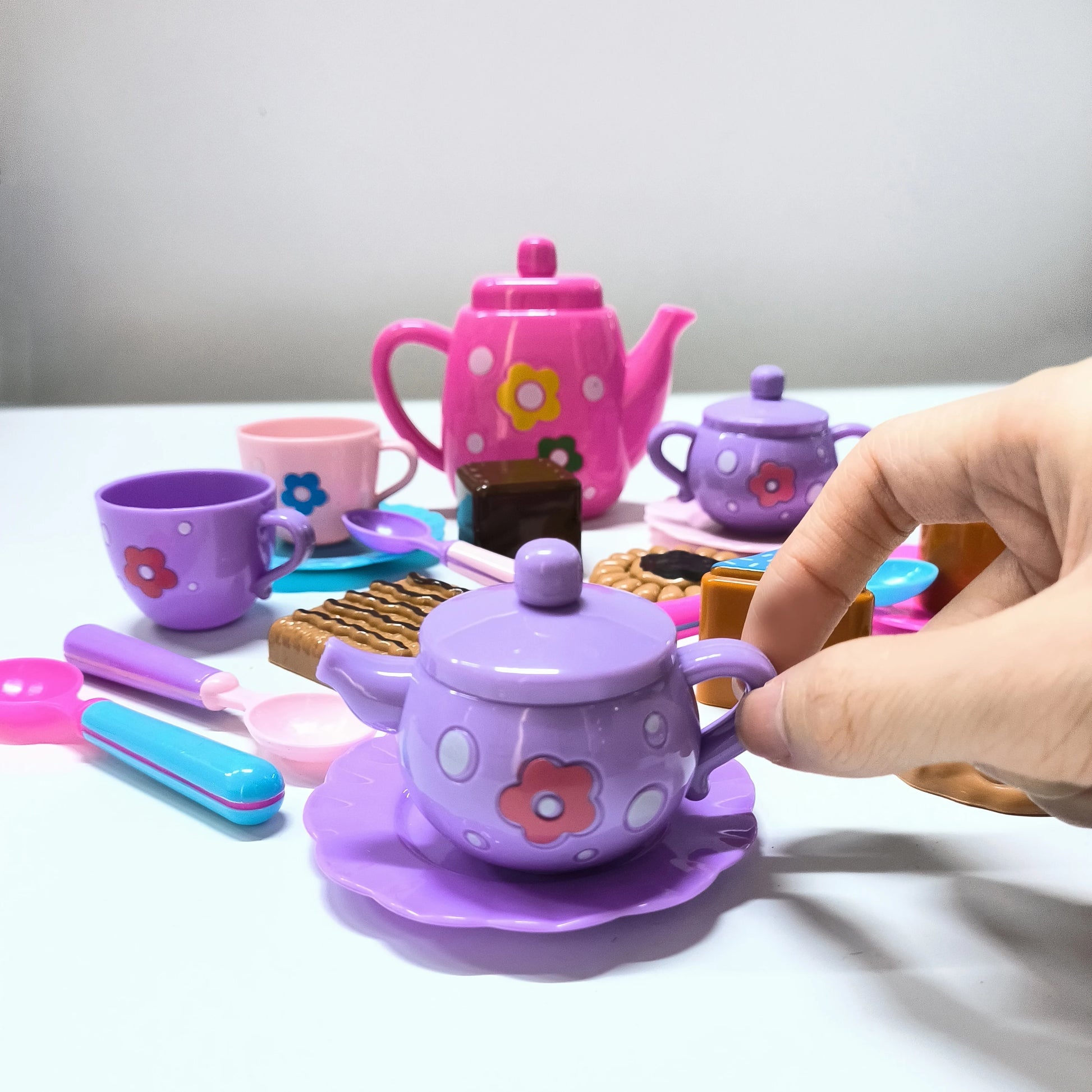 Tea Set for Little Girls, Tea Party Set, Tea Set for Toddlers Including Kettle, Cookies, Kids Play Food, Boys Girls Gifts.