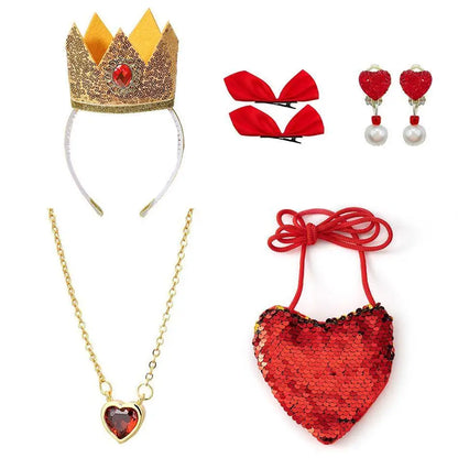 Alice Red Queen Cosplay Prinzessin Kleid Mädchen Deluxe Performance Kleidung Kind Karneval Halloween Party Charm Kostüm Geburtstagsgeschenk