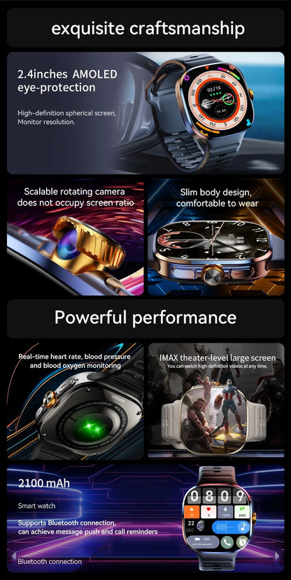 New M99 5G Cellular Version Smartwatch 2.4inch Amoled Larger Screen Android Smart Watch With Rotary Camera Sim Card Slot WIFI.